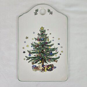 Nikko Happy Holidays Christmas Tree Cheese Tray/Cutting Board/Trivet Porcelain